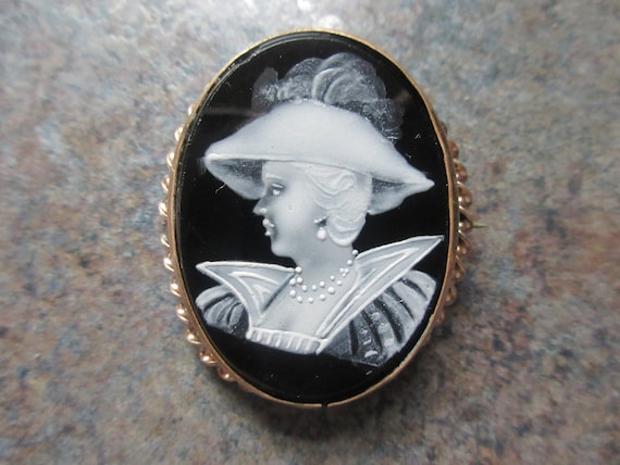 Antique Victorian Hand Painted Cameo Grisaille Wh… - image 2