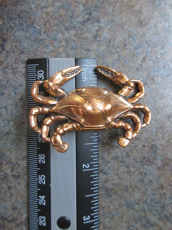 Vintage Rare Renoir Copper Crab Brooch - image 5