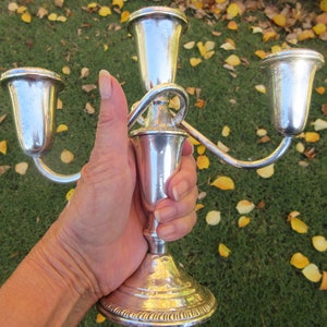 Vintage Crown Sterling Silver Weighted Candelabra