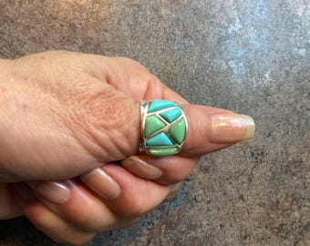 Desert Rose Trading “Jay King” Turquoise Sterling Ring Size 7.75