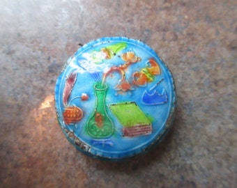 Antique Chinese Blue Enamel Snuff/Trinket/Ring Box
