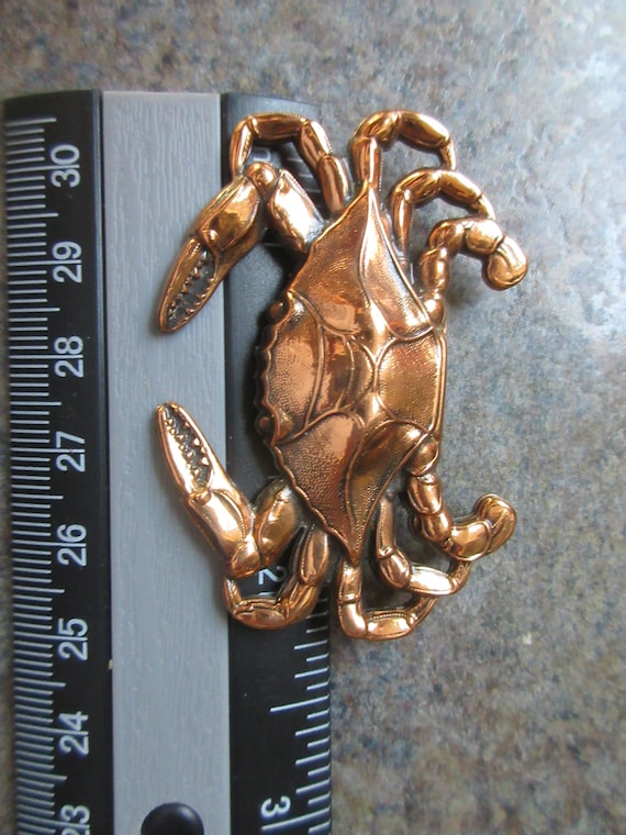 Vintage Rare Renoir Copper Crab Brooch - image 4