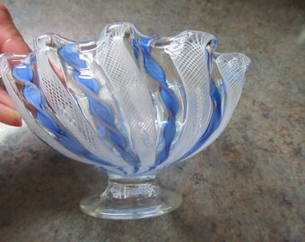 ガラス　コンポート　イタリア　MURANO ベネチアングラス ムラーノ ミルフィオリ コンポート ボウル