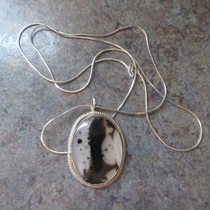 Artisan Sterling Silver Dendrite 28 pouces Snake Chain Collier