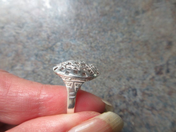 Sterling Silver Aztec/Mayan Dome Ring Size 8 - image 5