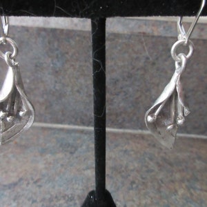 Vintage Sterling Silver Calla Lily Earrings
