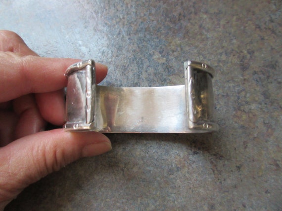 Silver Turquoise Cuff Bracelet - image 5