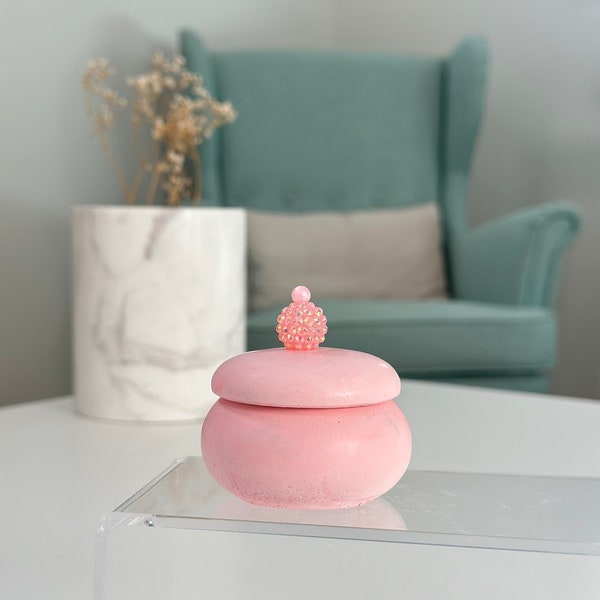 Pink Knob Trinket Jar-Small