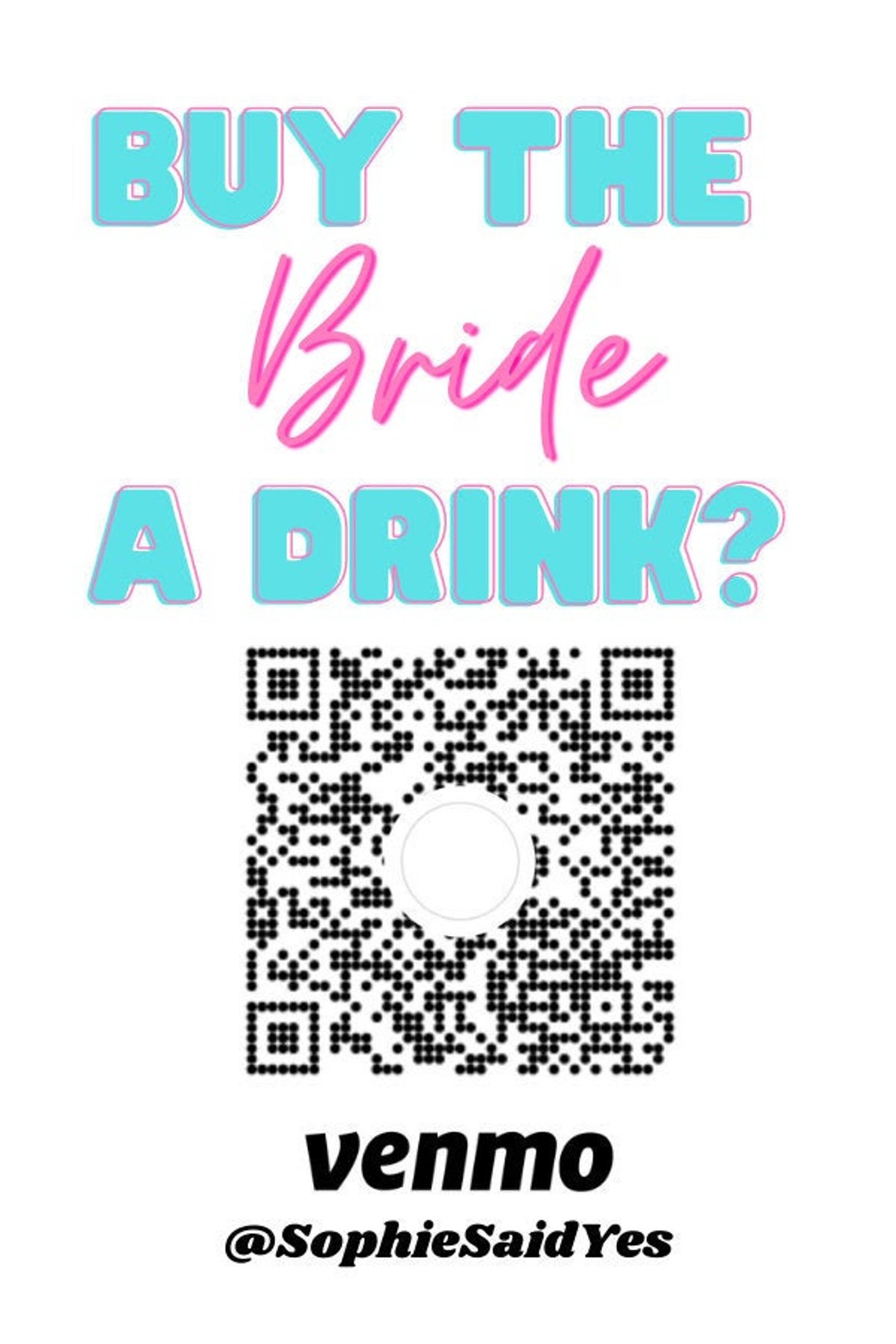 Buy the Bride A Drink Bachelorette Party Payment Sticker Etsy