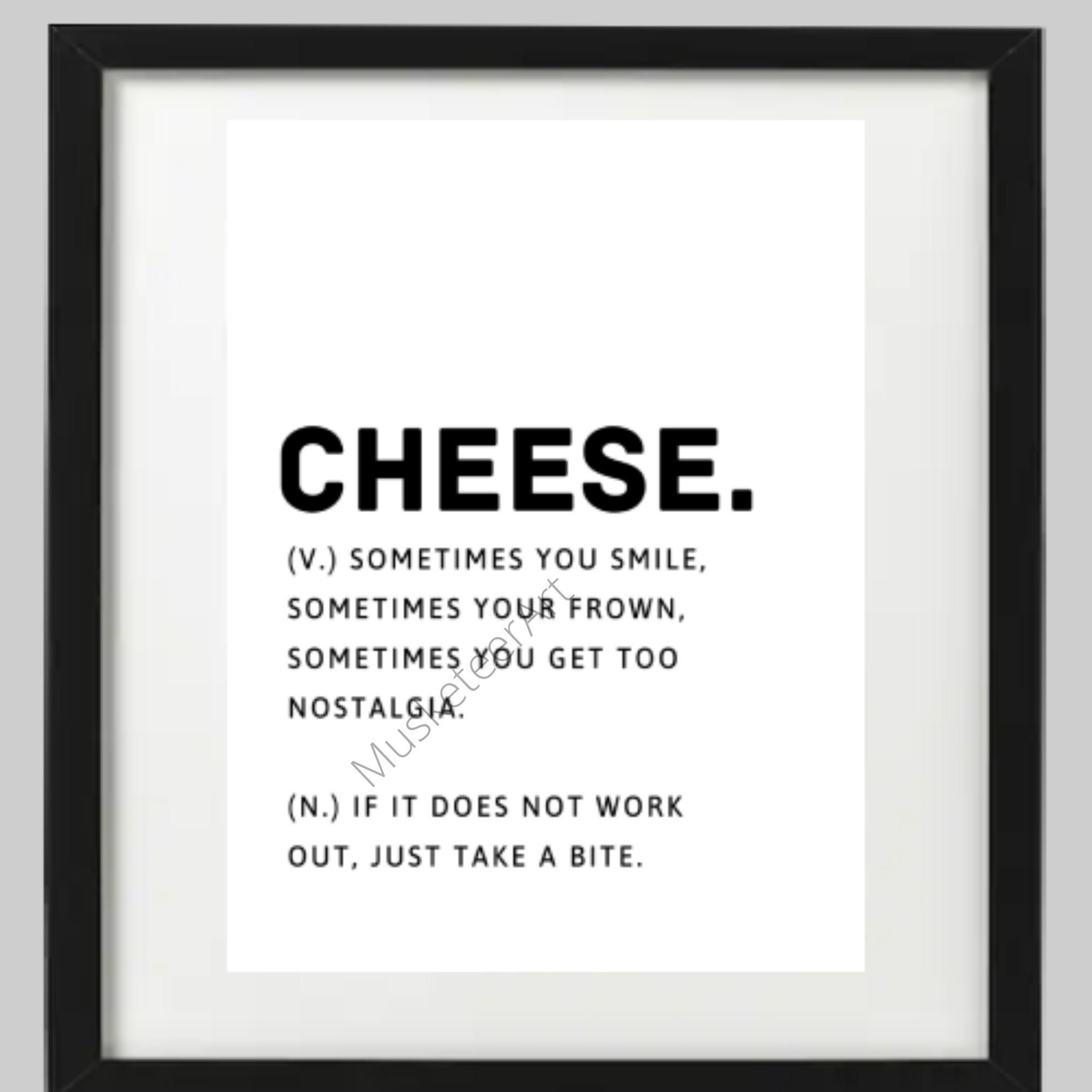 Cheese Definition Printable Wall Art Cheese Print Cheese Etsy