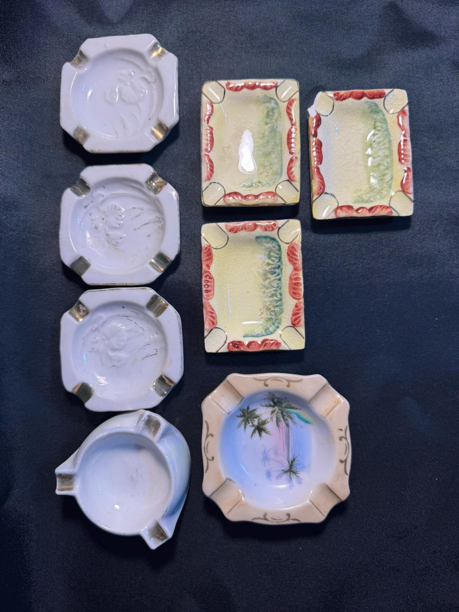 Occupied Japan 超希少灰皿セット 龍柄 銅製 ビンテージ