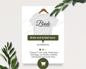 Custom Bridal T-shirt | Bride Squad Shirts | Customized Apparel | Bridesmaid Shirts | Bachelorette Shirts | Wedding Party T-Shirts |