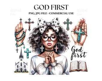 God first Watercolor Sublimation, Christian Pray Clipart PNG, Pray Christian Sublimation, God first graphic t-shirt, Digital graphic design