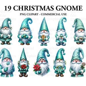 Christmas Gnome Watercolor Clipart, Gnome Winter Clipart PNG, Fantasy ...