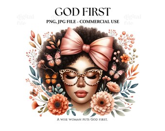 God first Watercolor Sublimation, Christian Pray Clipart PNG, Pray Christian Sublimation, God first graphic t-shirt, Digital graphic design