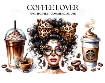 Coffee Lover Watercolor Sublimation, Coffee Mom Clipart PNG, Coffee drinks, Coffee Sublimation graphic t-shirt, Digital graphic design