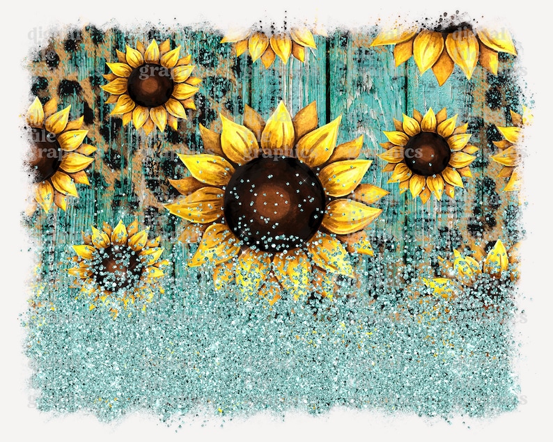 Sunflower Western Background Leopard Background Png Etsy
