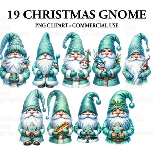 Christmas Gnome Watercolor Clipart, Gnome Winter Clipart PNG, Fantasy ...