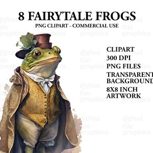 Fairytale Frog Watercolor Clipart, Fairytale Clipart PNG, Fantasy Frog ...