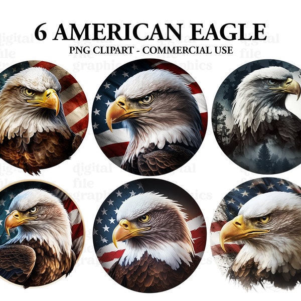 American Eagle Watercolor Clipart, Eagle png, Landscape art, Bald Eagle clipart PNG, Watercolor Clipart, Instant Download