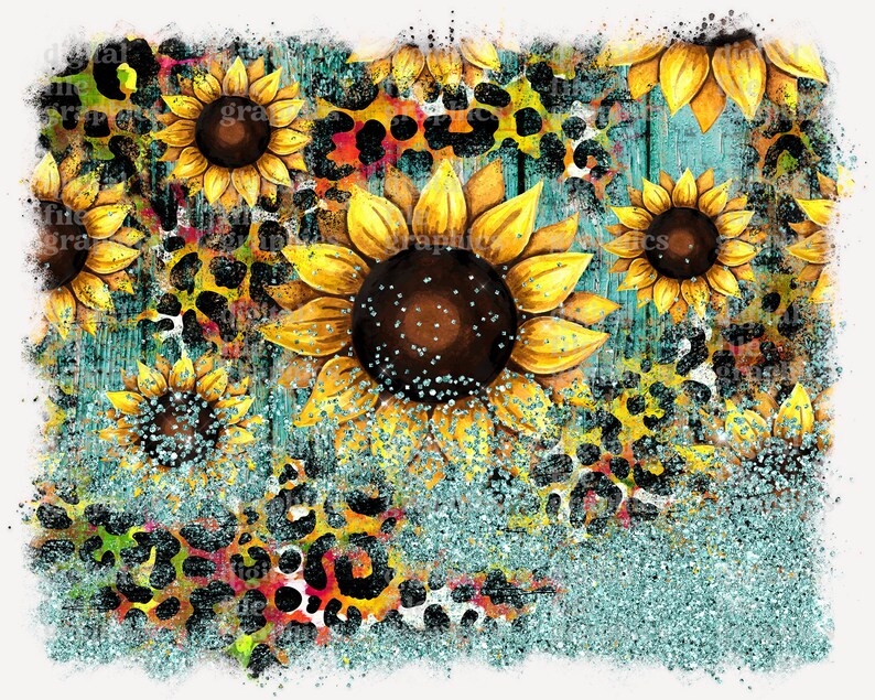 Sunflower Western Background Leopard Background Png Etsy