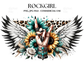 Western Rock girl Watercolor Sublimation, Rock girl Clipart PNG, Pray Western Sublimation, Western graphic t-shirt, Digital graphic design