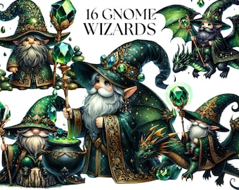 Green Wizard Gnome Clipart Clipart, Magic Wizard clipart PNG, Fantasy Gnome PNG, Scrapbook, Junk Journal, Paper Crafts Scrapbooking