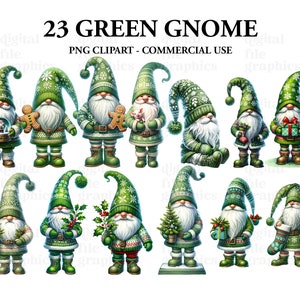 Christmas Gnome Watercolor Clipart, Knitted Gnome Winter Clipart PNG ...