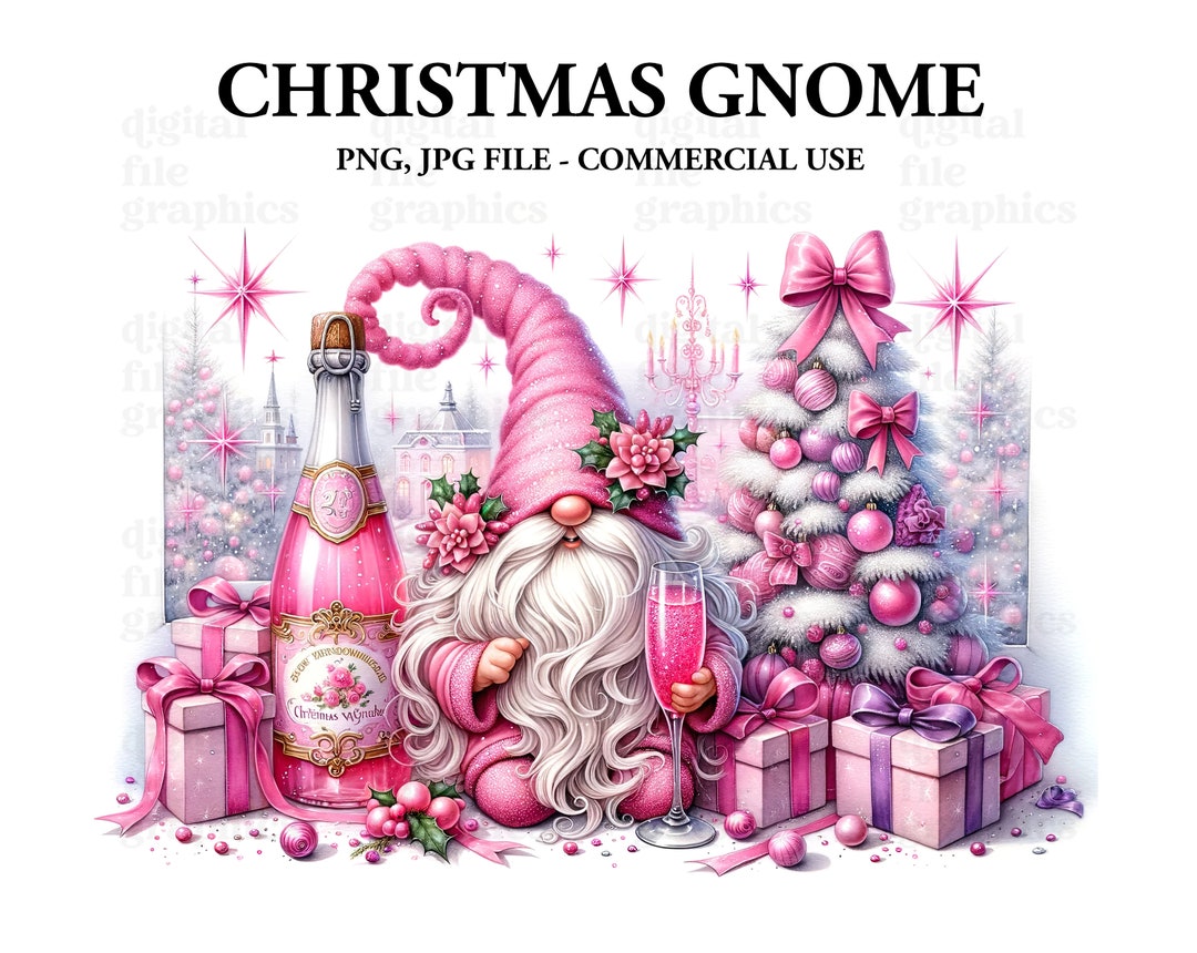 Christmas Gnome Watercolor Clipart, Gnome Winter Clipart PNG, Fantasy ...