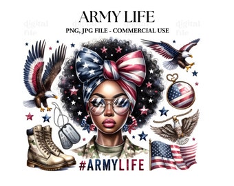 Army Life Mom Watercolor Sublimation, Army life Clipart PNG, Army life Sublimation, Patriotic graphic t-shirt, Digital graphic design