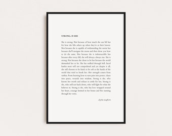 STRONG IS SHE, Alysha Waghorn Quote, Quotes Print, Poster Print, Wall Art Quotes, Typography Print, Digital Prints, Printable Quotes