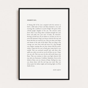 LEO ZODIAC PRINT, Impresión de cita de signo de estrella, Impresión de tipografía de astrología, Impresiones digitales, Cotizaciones imprimibles, Descarga instantánea