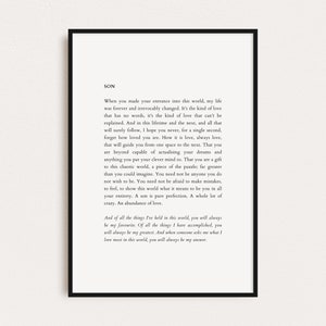 SON PRINT, Son Gift, Gifts for Him, Quotes Print, Poster Print, Digital Prints, Printable Art, Family Gifts, For my Son,