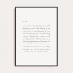 FATHER PRINT, Father Gift, Gifts for Him, Quotes Print, Poster Print, Digital Prints, Printable Art, Family Gifts, Father Poetry