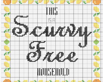 This is A Scurvy Free Household Cross Stitch Template ONLY