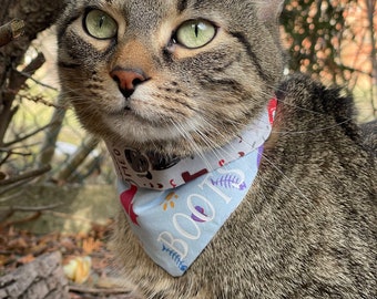 Personalized Cat Bandana, Custom Cat Bandana - Customizable Kerchief, gift for cats, Reversible Cat Bandana, kitten scarf, Custom cat scarf