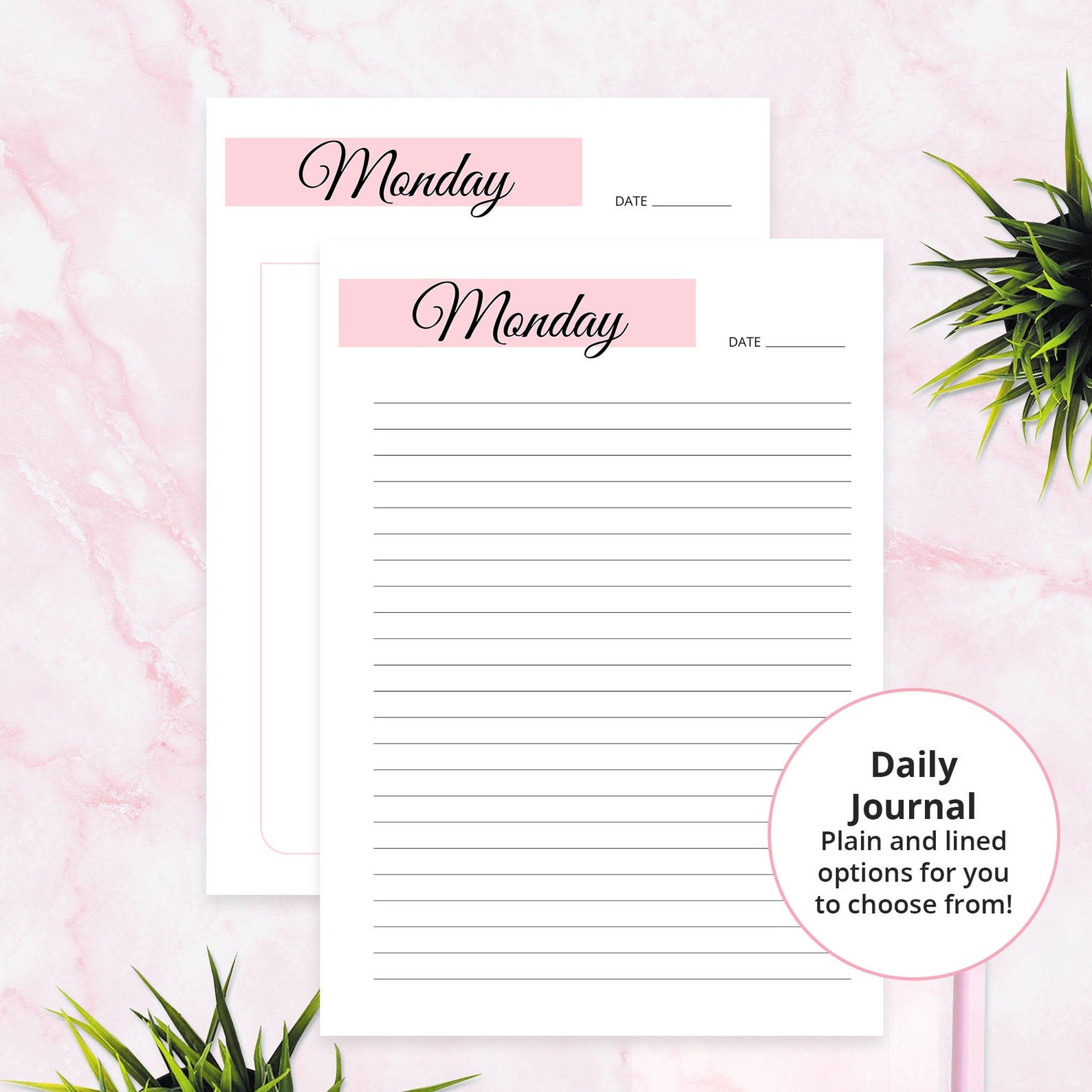 daily-journal-printable-template-daily-journal-daily-etsy