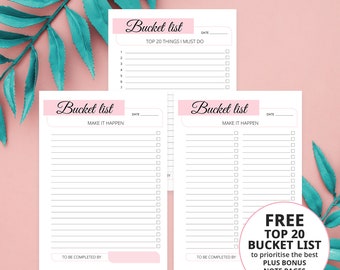 Bucket list, Summer bucket list, Things to do, Life goals, Digital products, Digital downloads, A4/A5/US