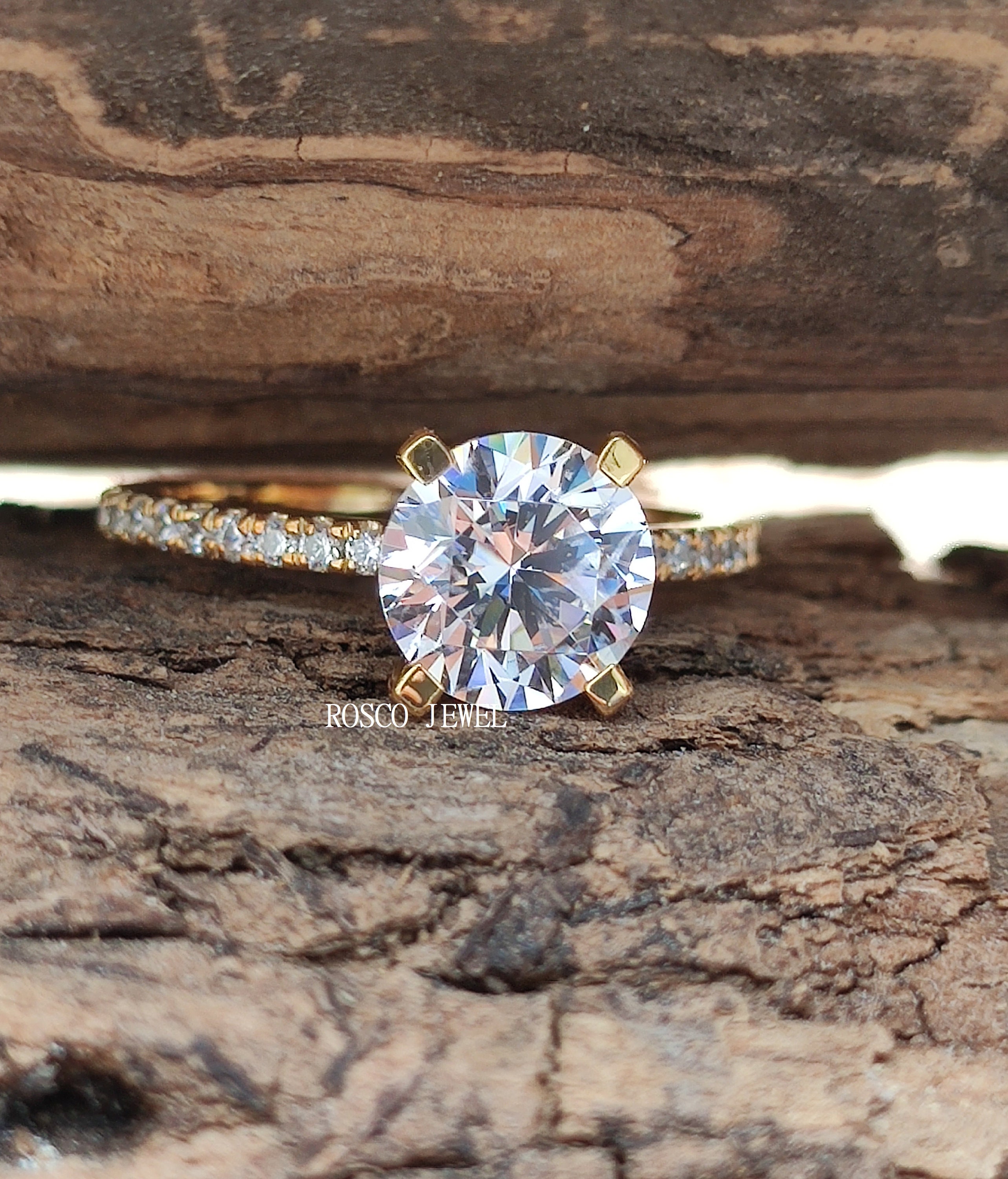 2.5 CT Moissanite Solitaire Ring / 14K Gold Moissanite Etsy