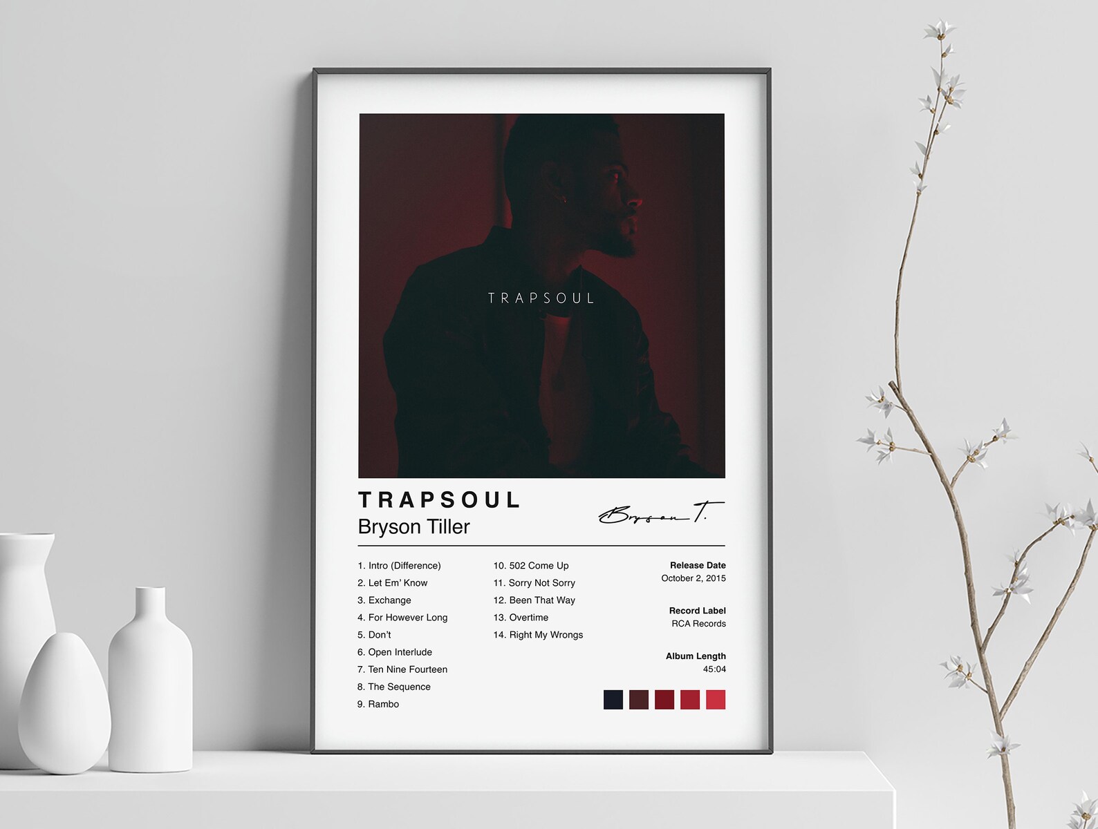Bryson Tiller Poster Trapsoul Album Cover Poster Print Etsy