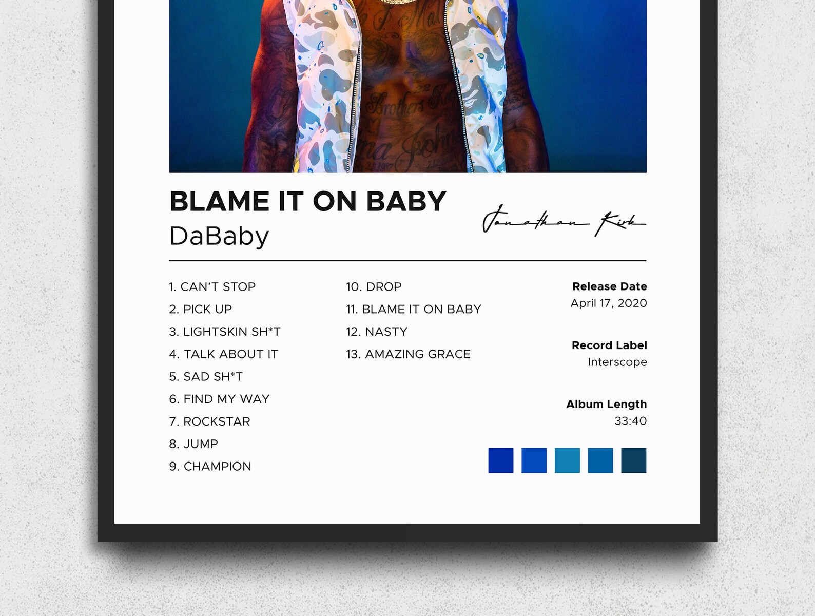 DaBaby Poster Blame It On Baby Album Cover Poster Print Etsy