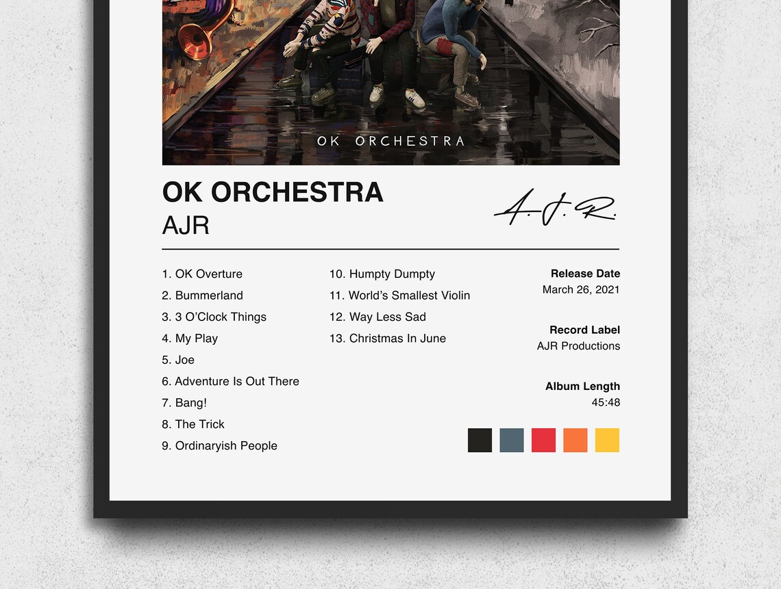 AJR Poster Ok Orchestra Album Cover Poster Print AJR Etsy