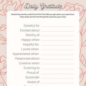 Daily Gratitude Worksheet | Self-Help Printable | Healing & Journaling Page | Self-Help Gratitude Page | Daily Gratitude | Journaling Tool