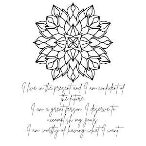 I AM AFFIRMATIONS | 32 Mandalas Coloring Pages | Powerful | Confidence | Self-Esteem | Instant Download |