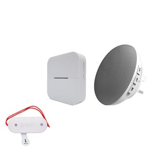 Doorbell World Twin Plugin y unidad de timbre portátil con extensor de pulsación de timbre cableado a inalámbrico: DBW-F5Sx/B6x-Extender