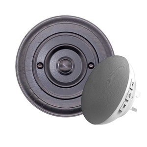 Modern Contemporary Round Wireless Doorbell in Black Ash and Black - Black Centre