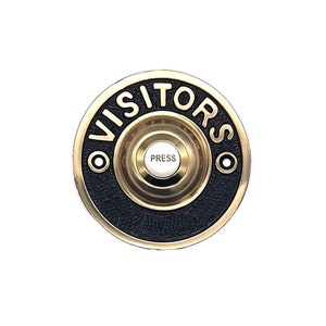 Traditional Doorbell Visitor Wired Bell Push Button, 80 mm diameter, with porcelain push.