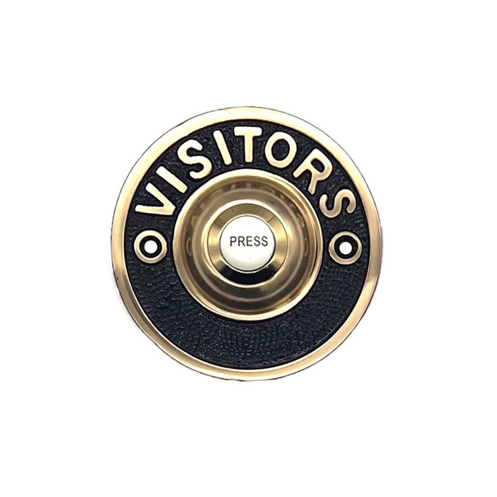 Traditional Doorbell Visitor Wired Bell Push Button, 80 mm diameter, with porcelain push.