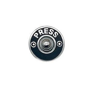 Wind up mechanical &#39;Press&#39; Bell Push Chrome and Black with Chrome center