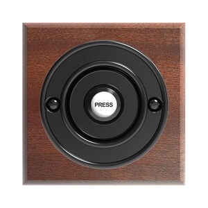 Traditional Square Wireless Doorbell In Mahogany And Brushed Nickel